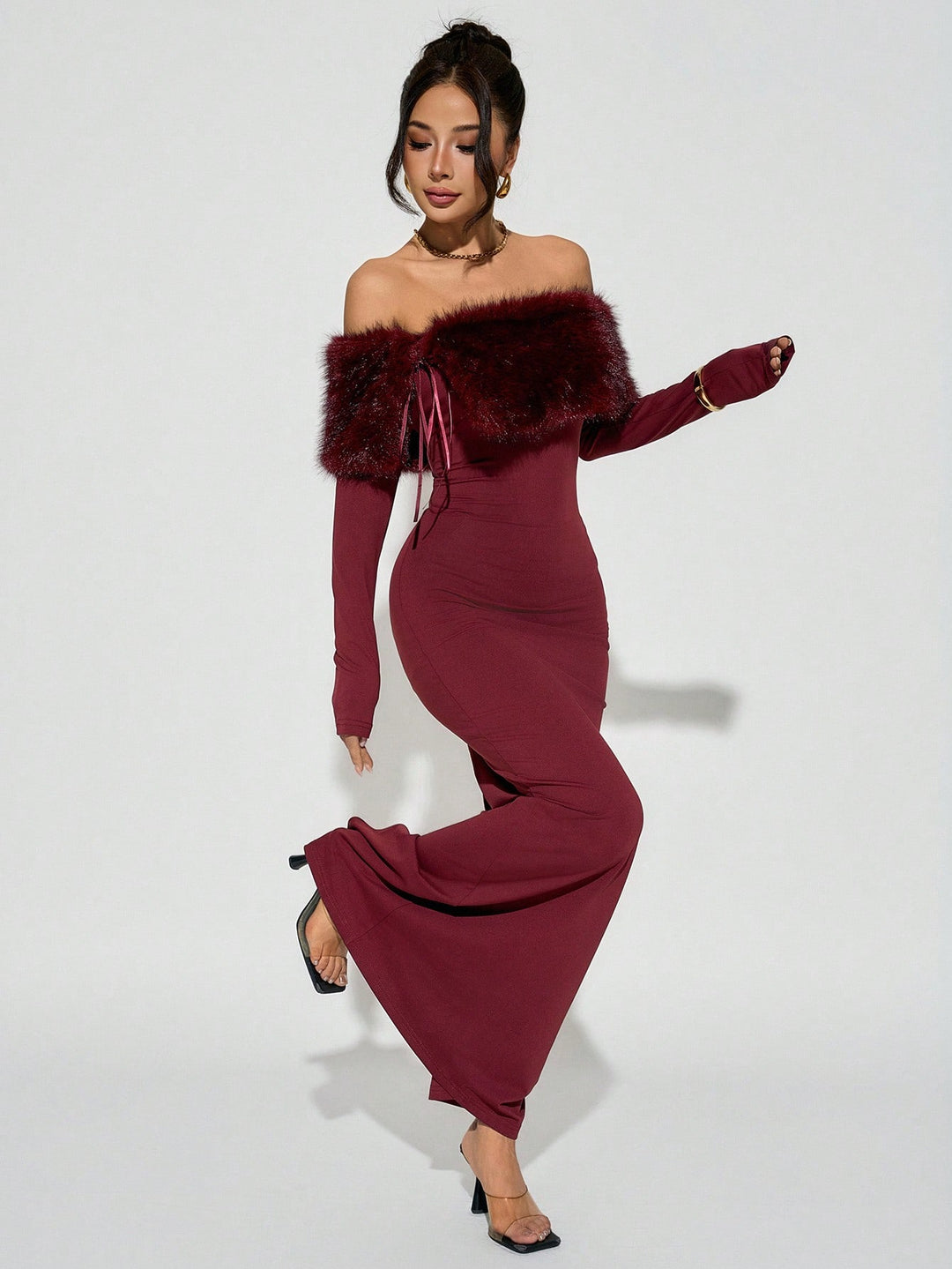 Rochie maxi SHEIN, vișiniu