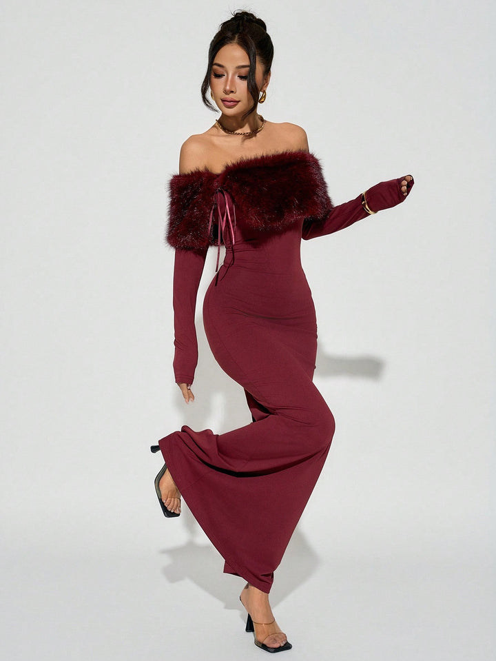 Rochie maxi SHEIN, vișiniu
