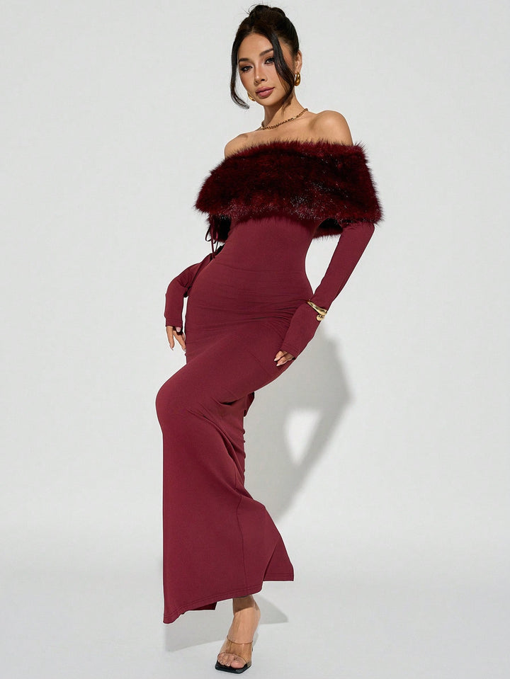 Rochie maxi SHEIN, vișiniu
