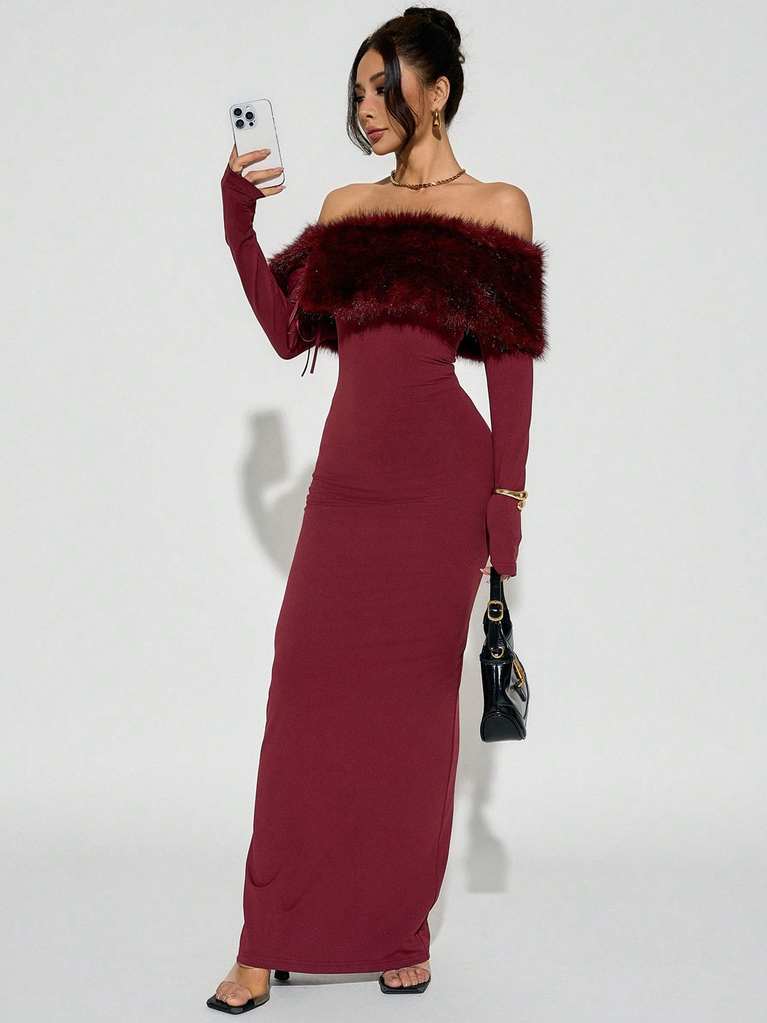Rochie maxi SHEIN, vișiniu