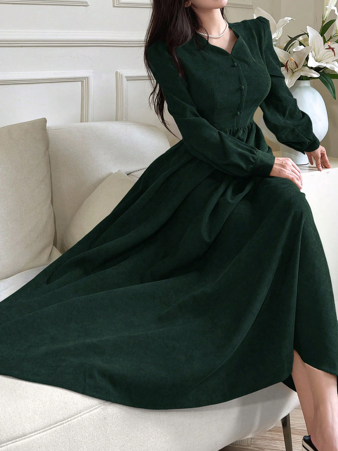 Rochie maxi SHEIN, verde
