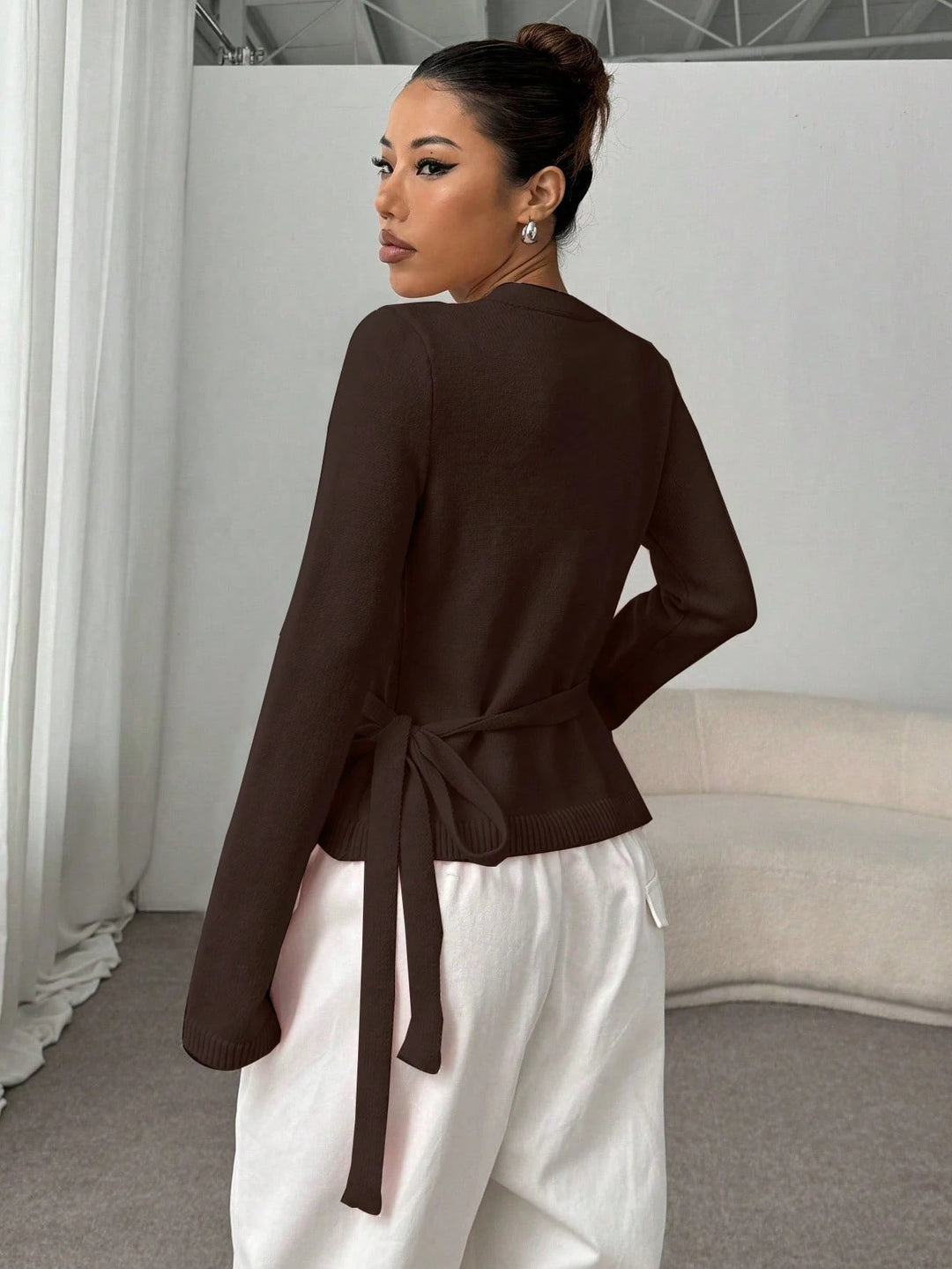 Cardigan SHEIN, maro
