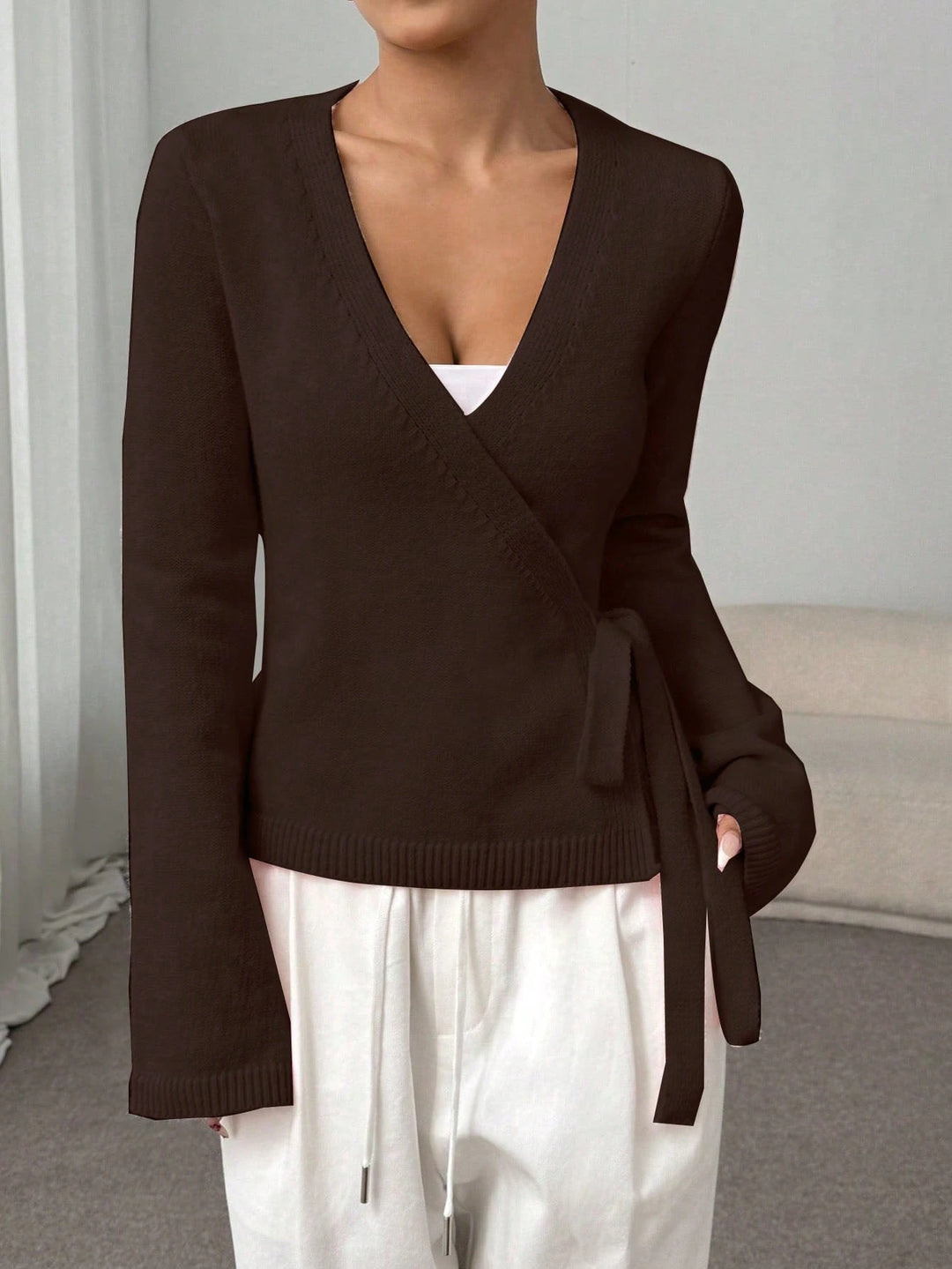Cardigan SHEIN, maro