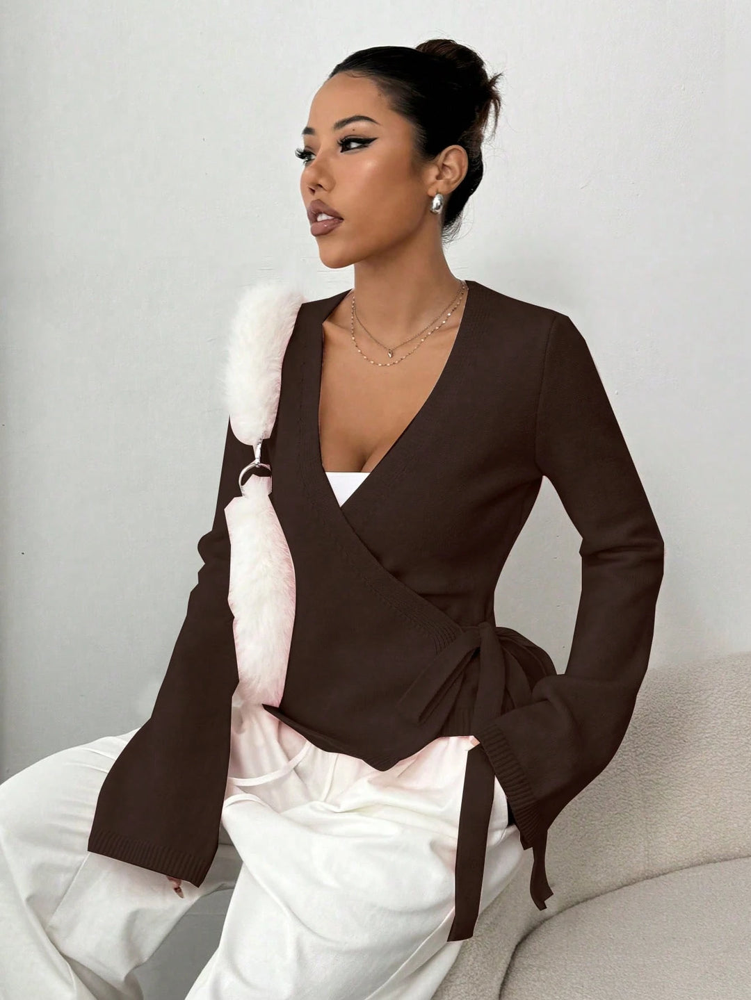 Cardigan SHEIN, maro
