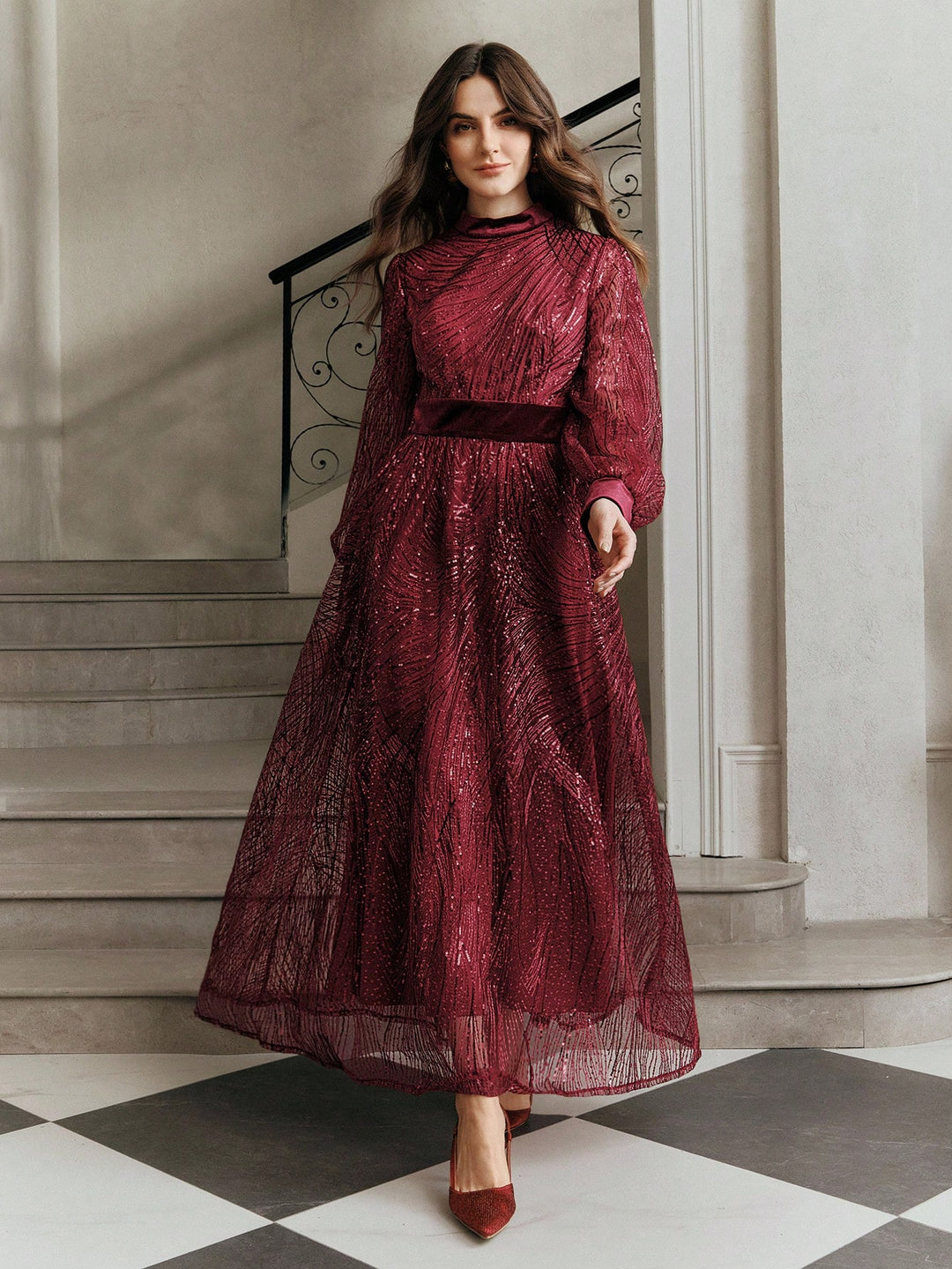 Rochie de ocazie SHEIN, vișiniu