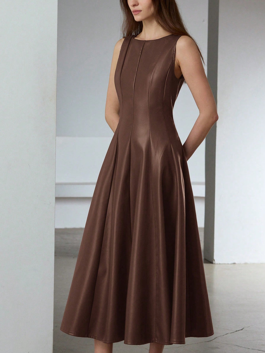 Rochie maxi SHEIN, maro