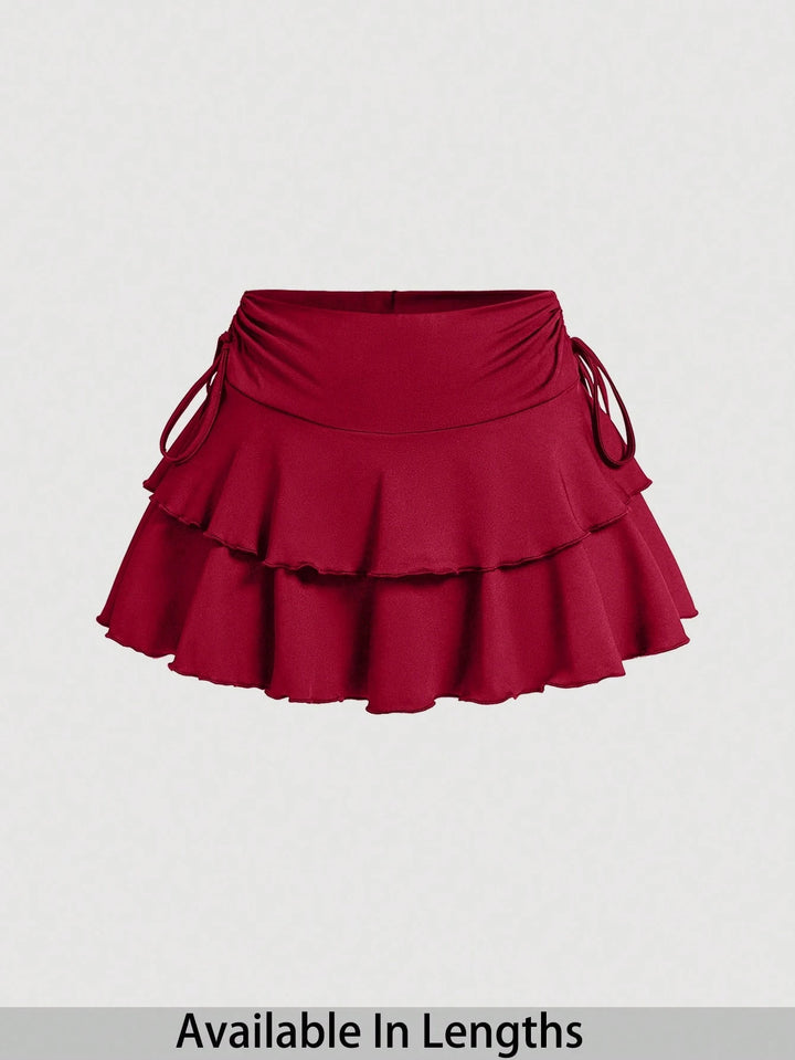 Fustă pantalon Shein Curve+, vișiniu