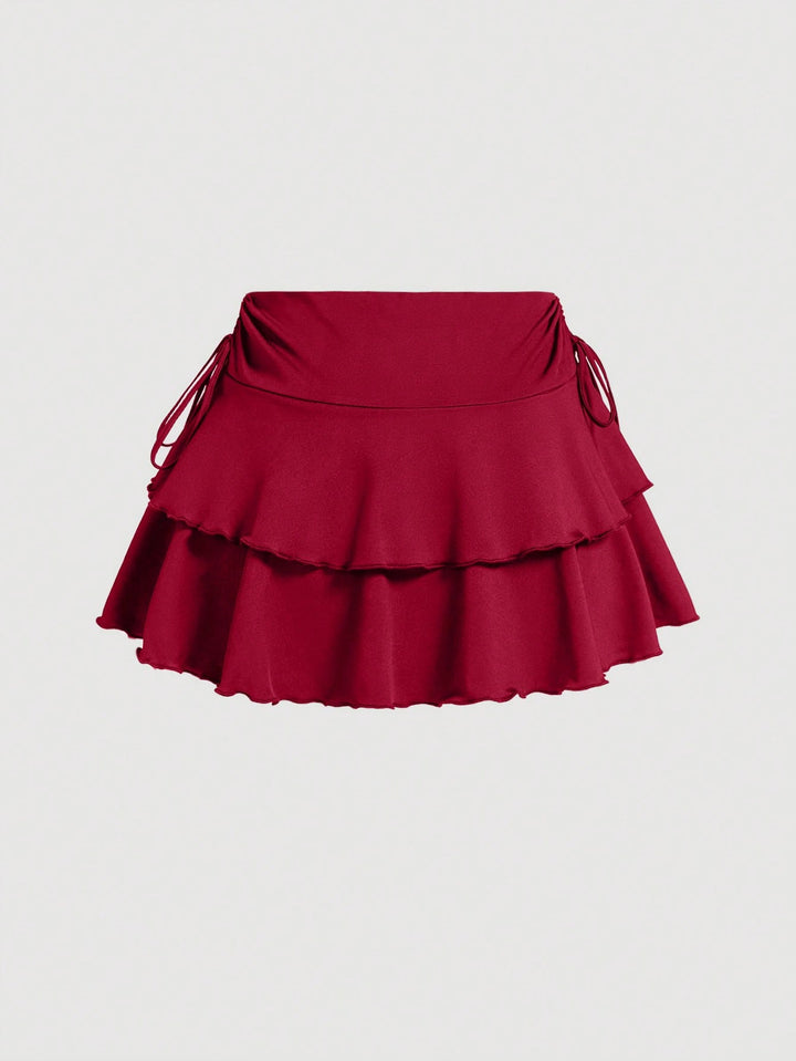 Fustă pantalon Shein Curve+, vișiniu