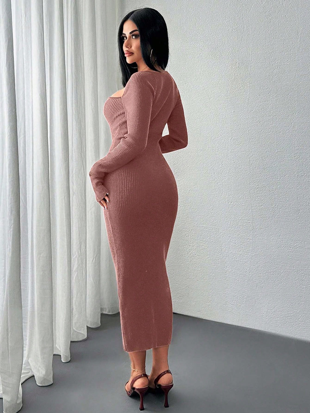 Rochie maxi SHEIN, cărămiziu