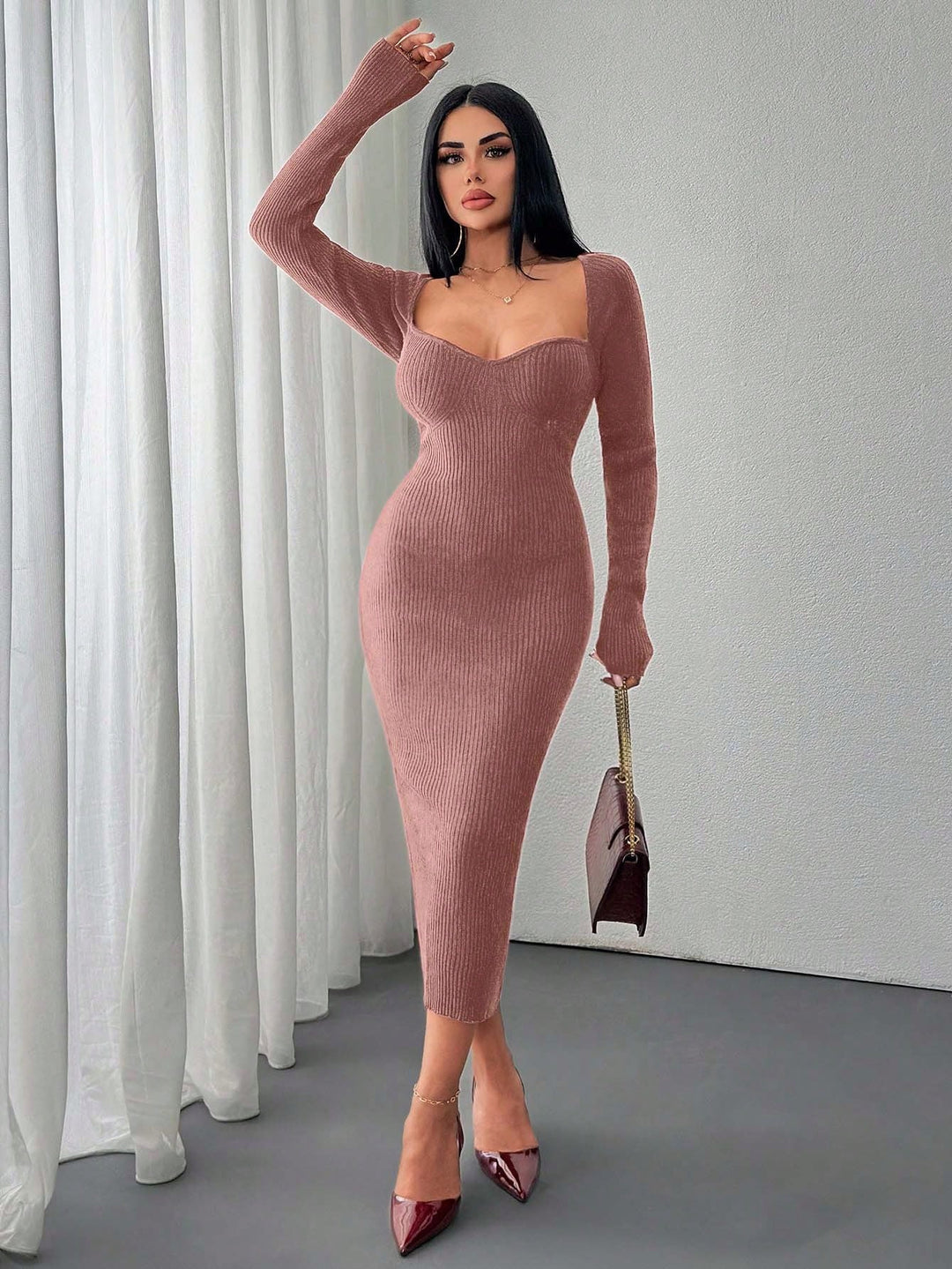 Rochie maxi SHEIN, cărămiziu