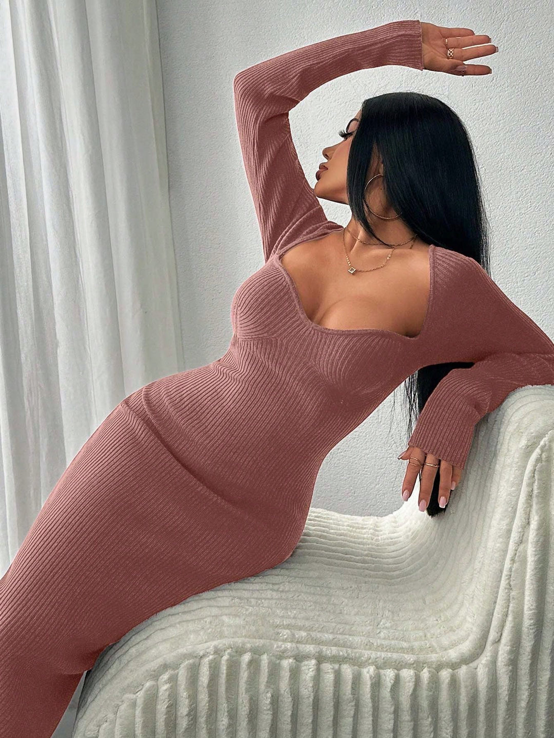 Rochie maxi SHEIN, cărămiziu
