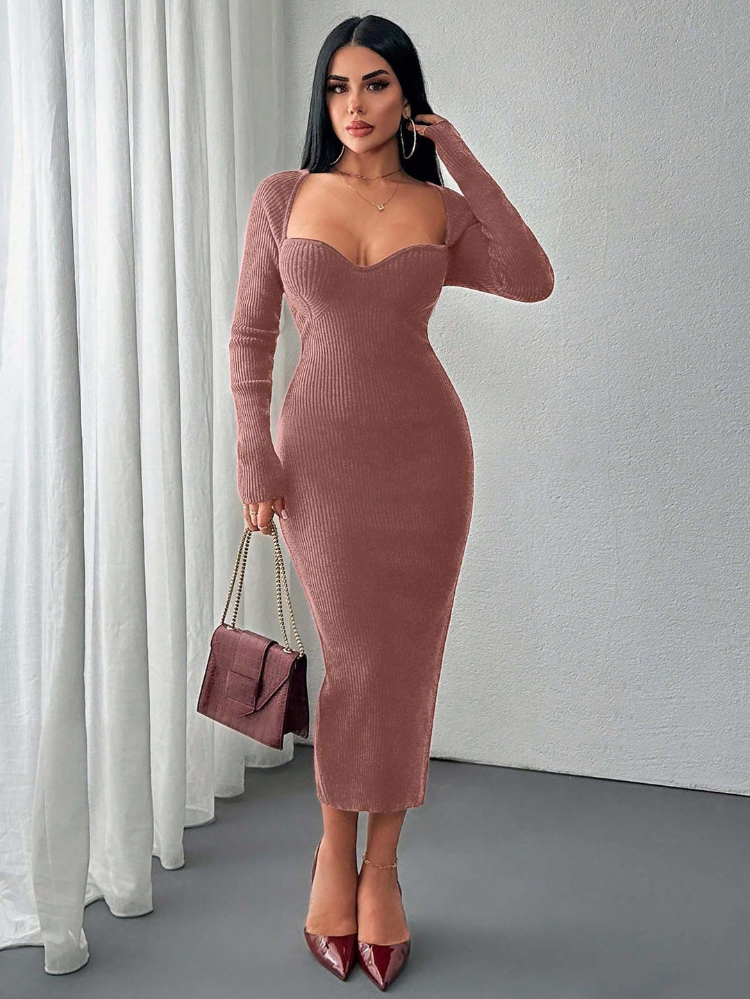 Rochie maxi SHEIN, cărămiziu