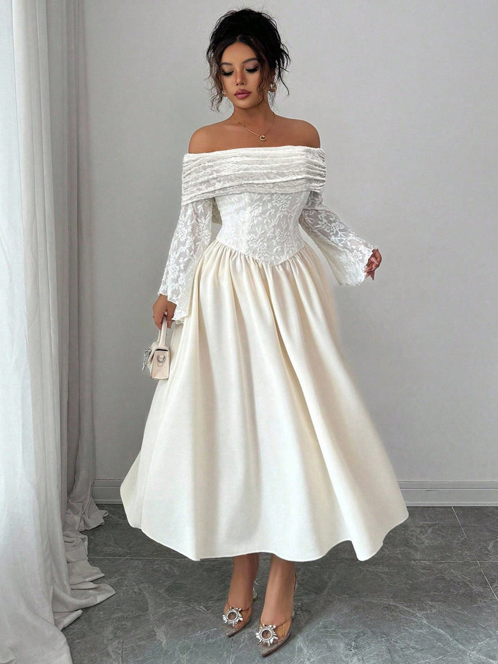 Rochie maxi SHEIN, crem
