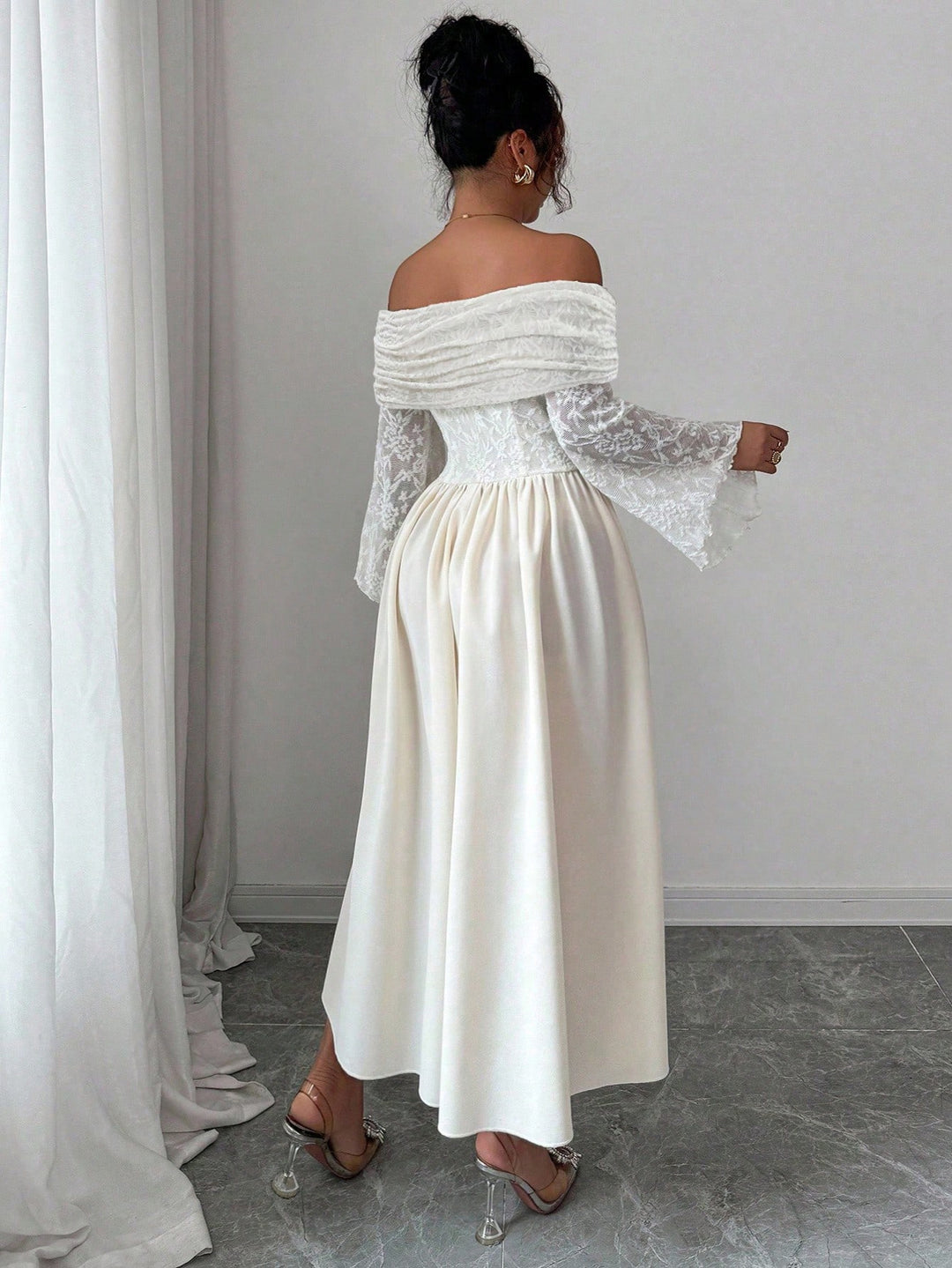 Rochie maxi SHEIN, crem