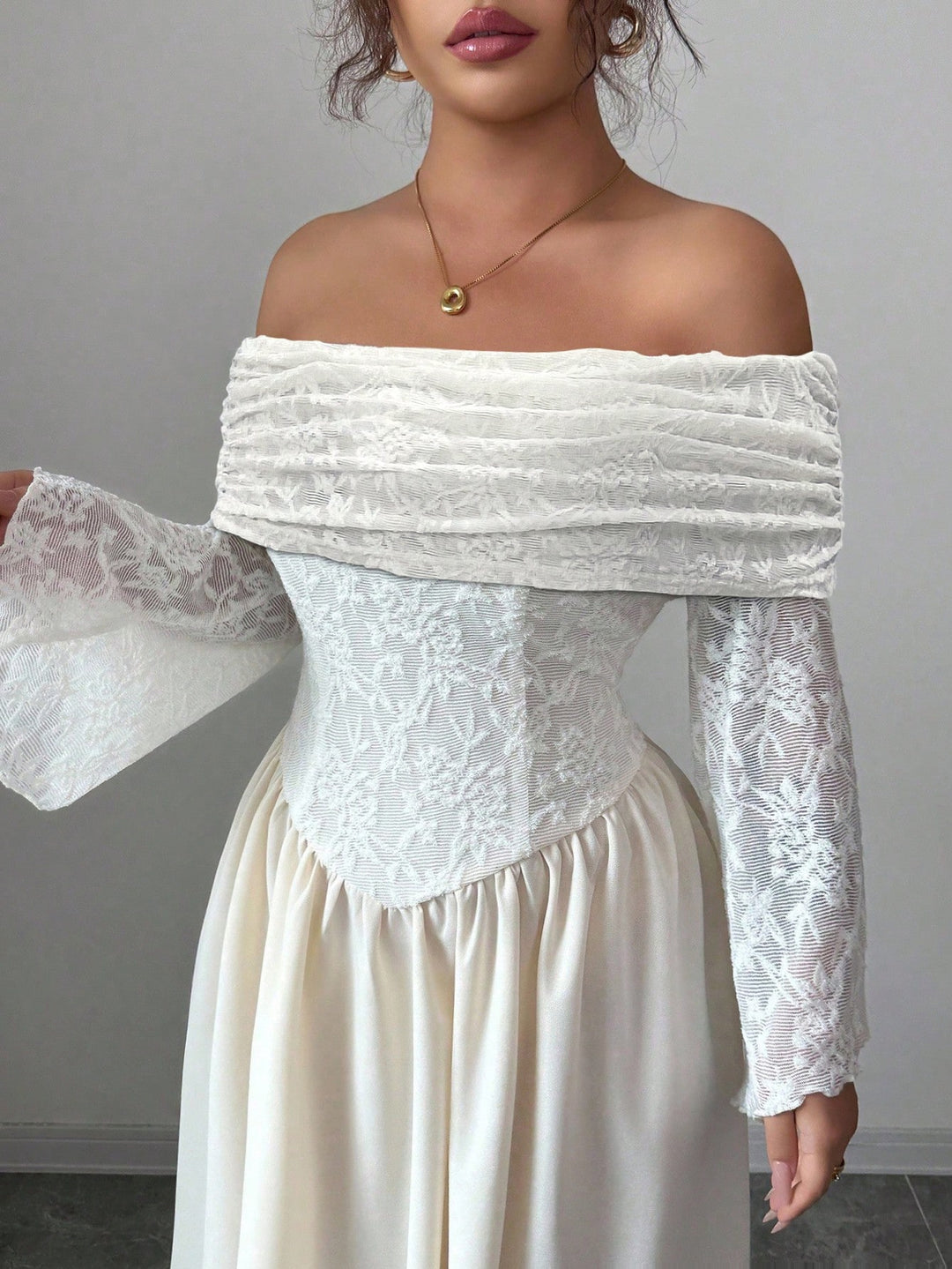 Rochie maxi SHEIN, crem