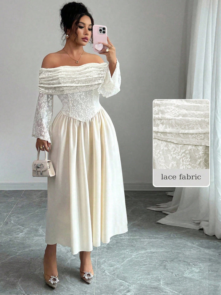 Rochie maxi SHEIN, crem