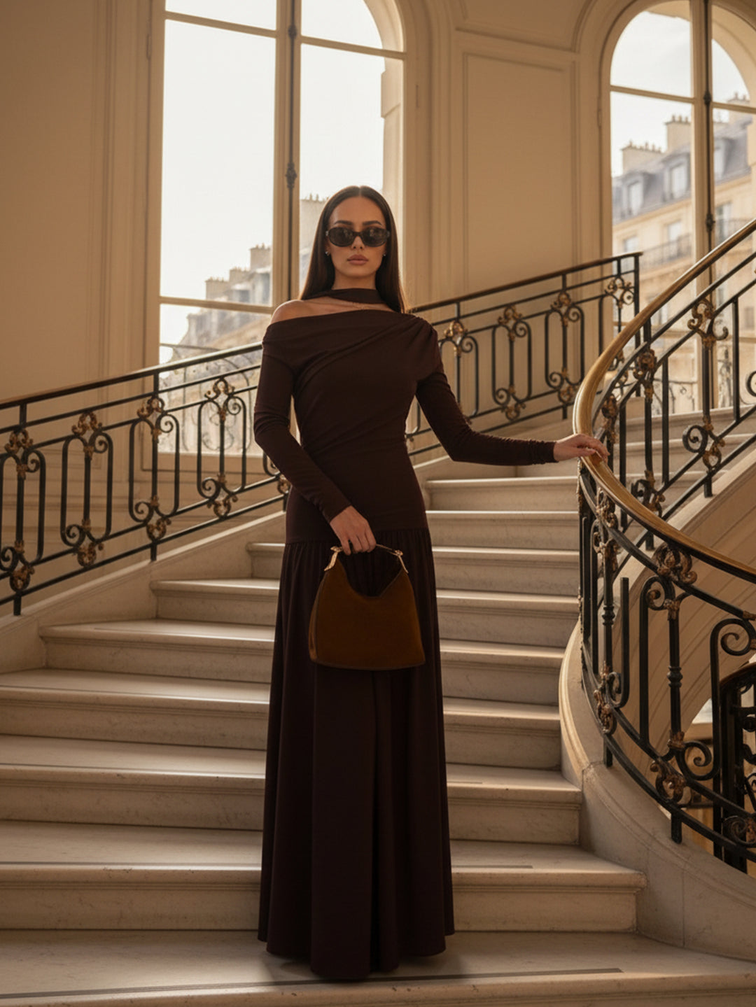 Rochie maxi SHEIN, maro