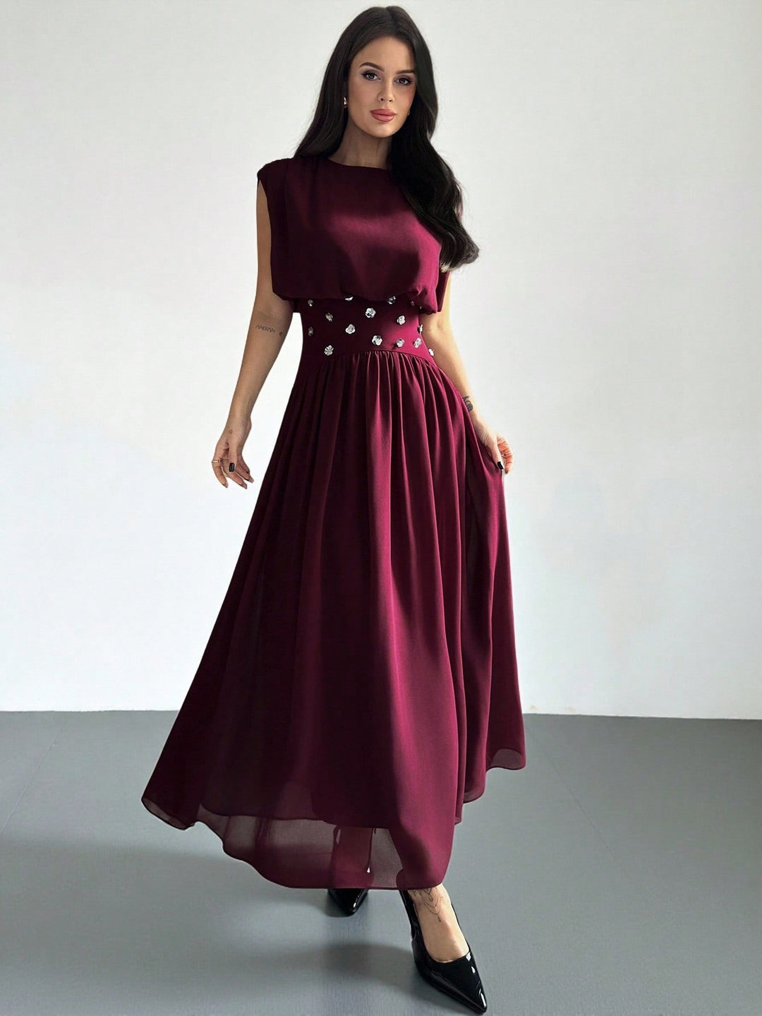 Rochie maxi SHEIN, vișiniu