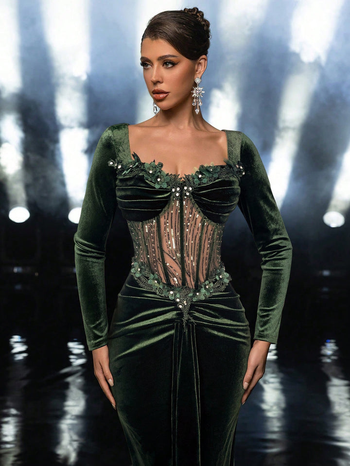 Rochie de ocazie SHEIN, verde