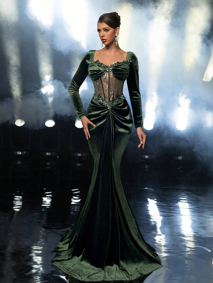 Rochie de ocazie SHEIN, verde