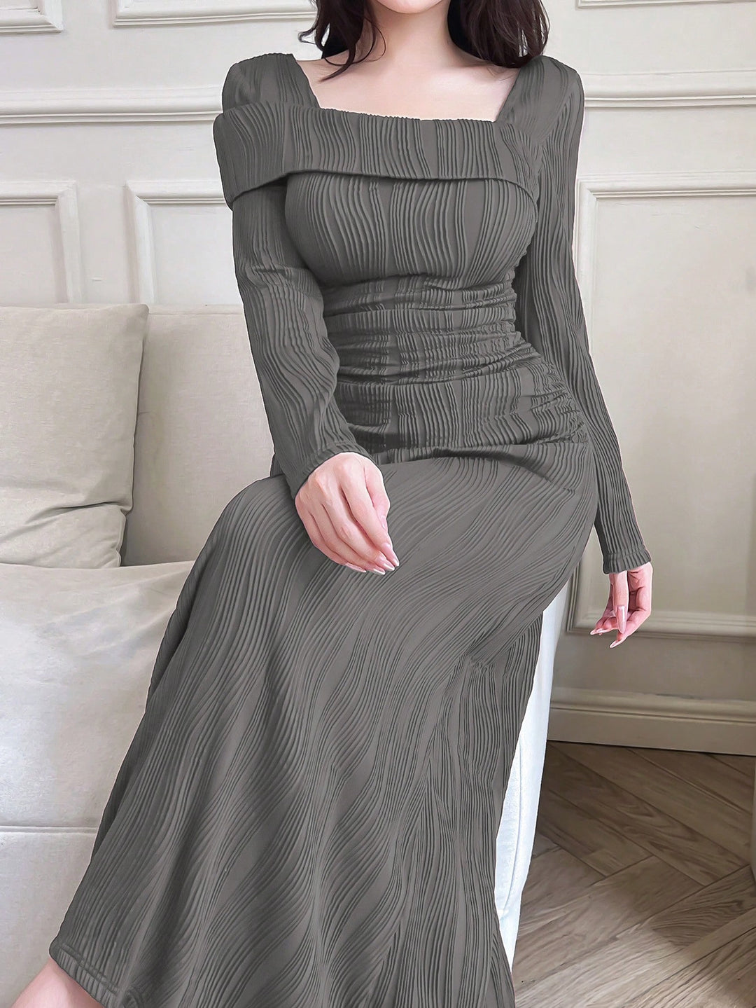Rochie maxi SHEIN, gri