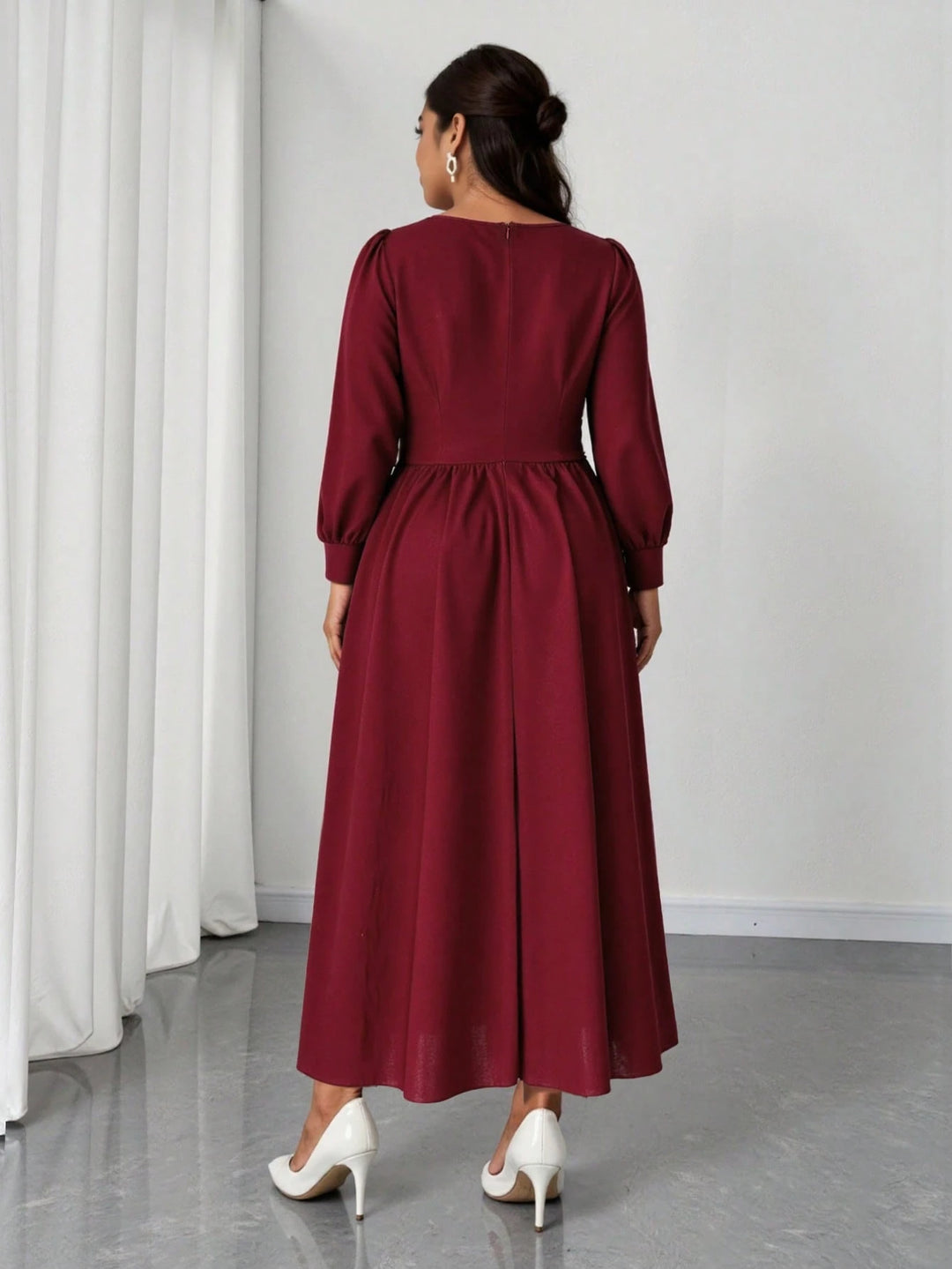 Rochie maxi Shein Curve+, vișiniu