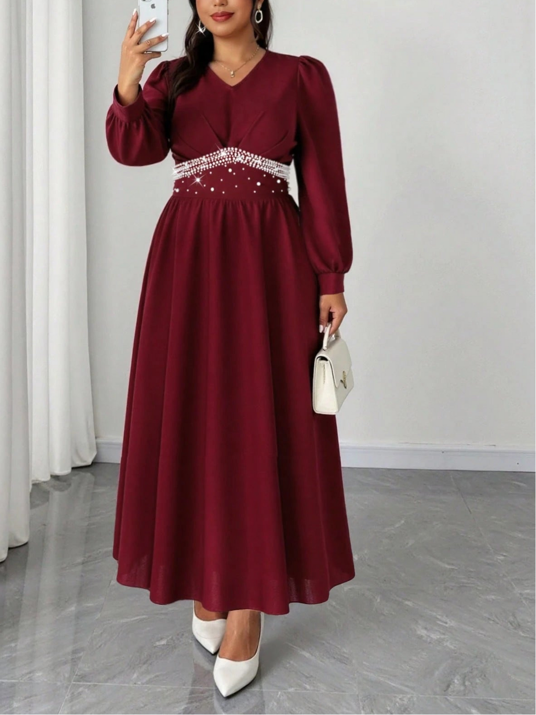 Rochie maxi Shein Curve+, vișiniu