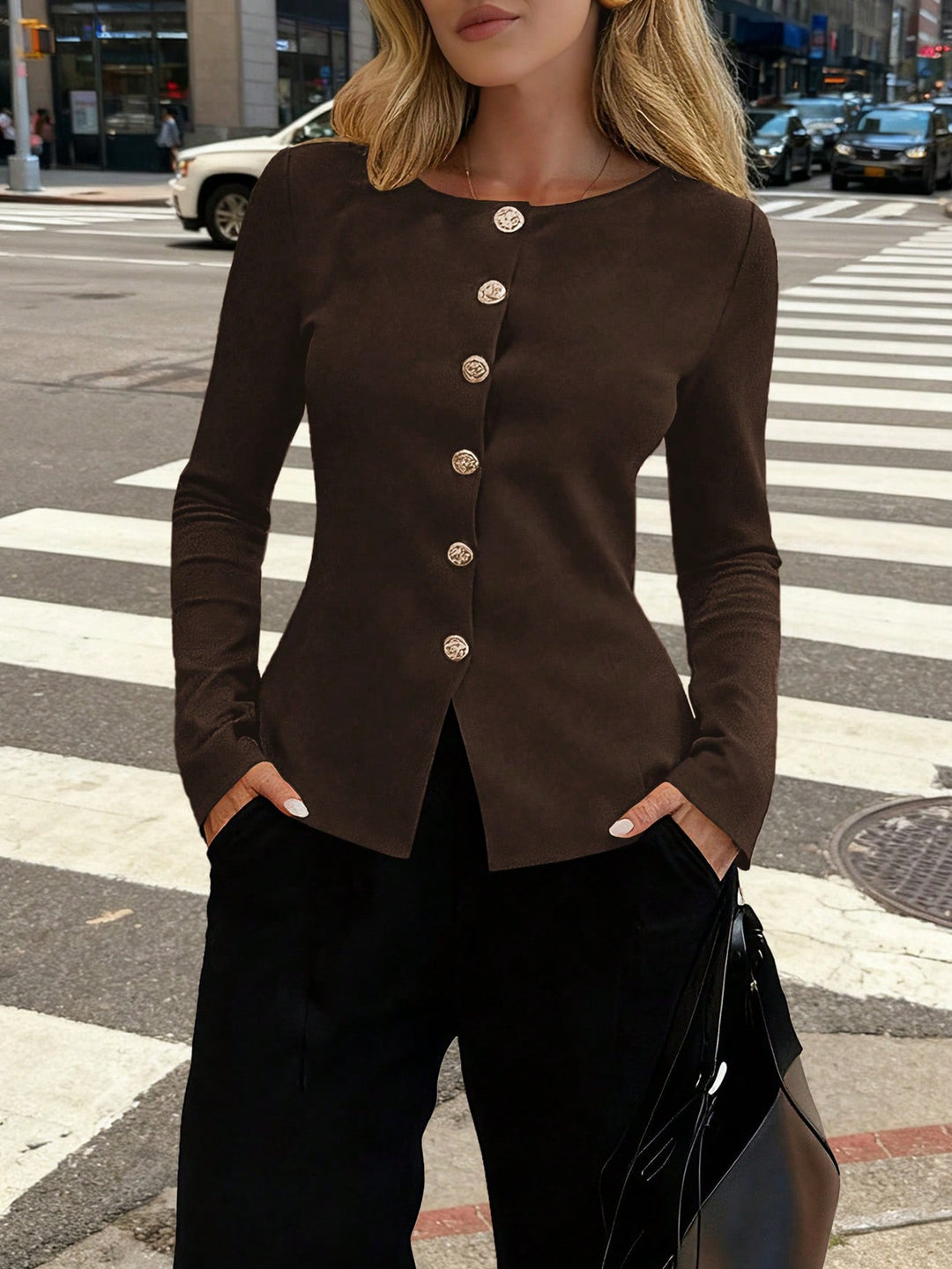 Cardigan SHEIN, maro