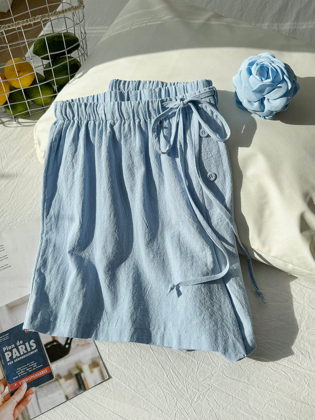 Pantaloni scurți SHEIN, albastru