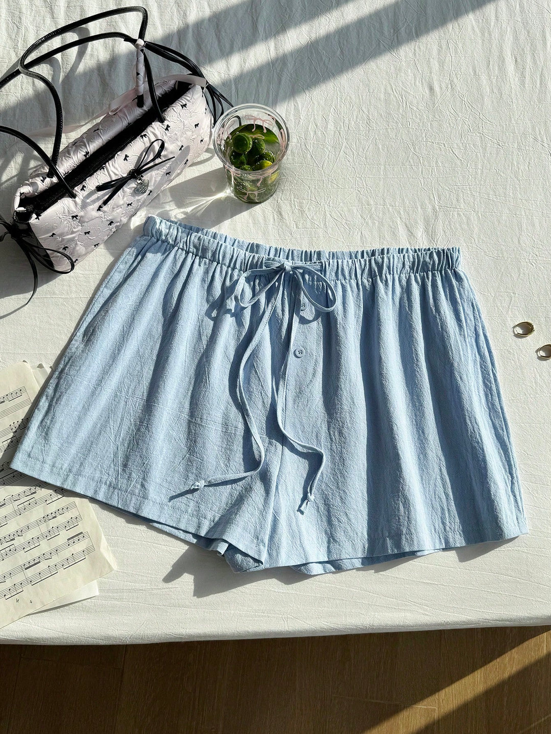 Pantaloni scurți SHEIN, albastru