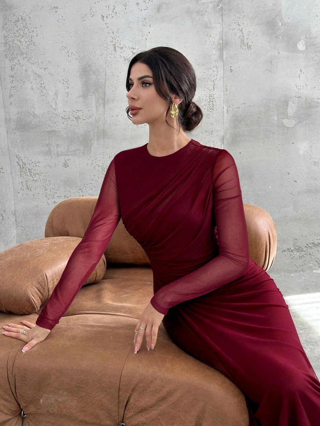 Rochie maxi SHEIN, vișiniu