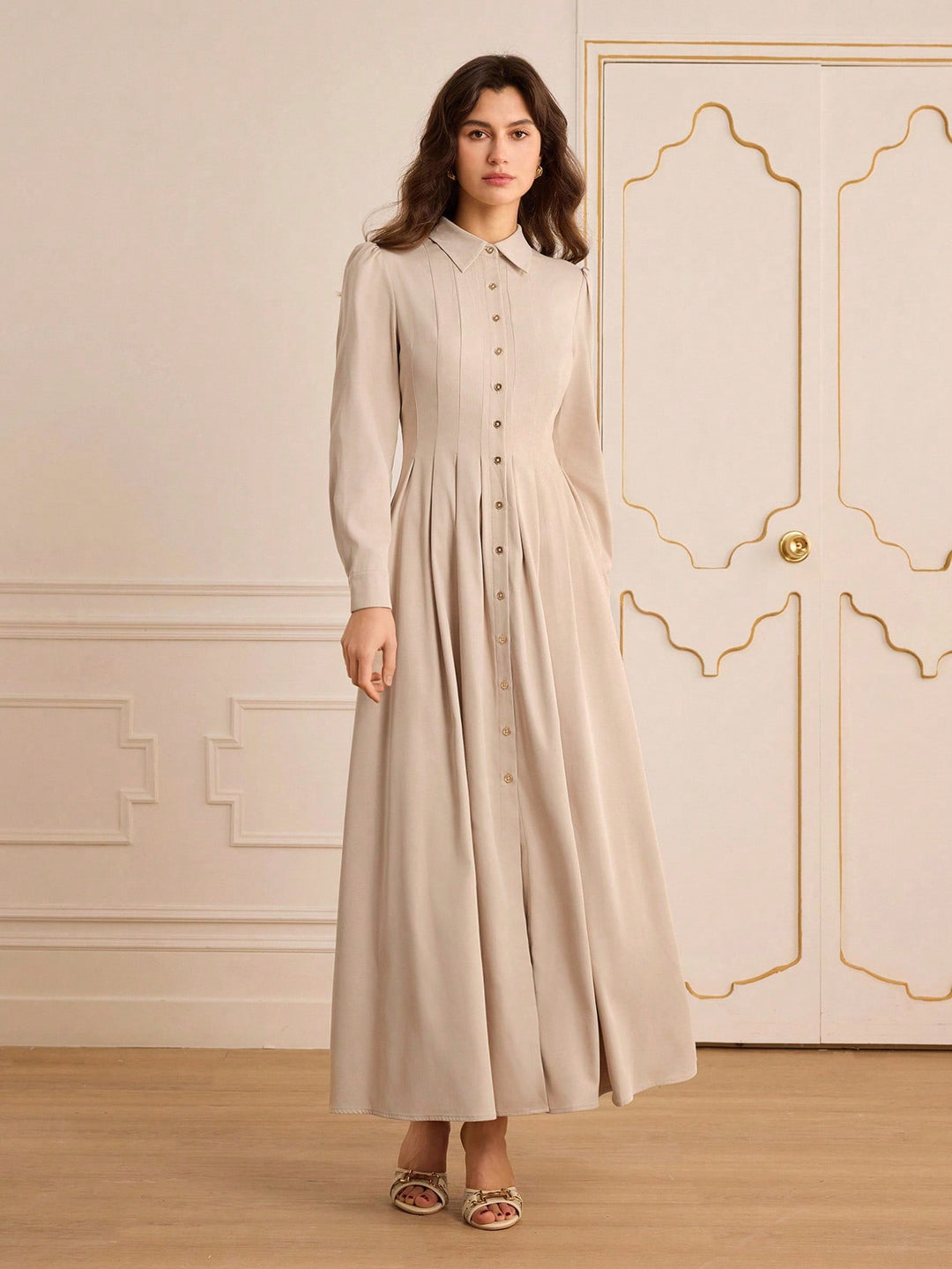 Rochie maxi SHEIN, kaki