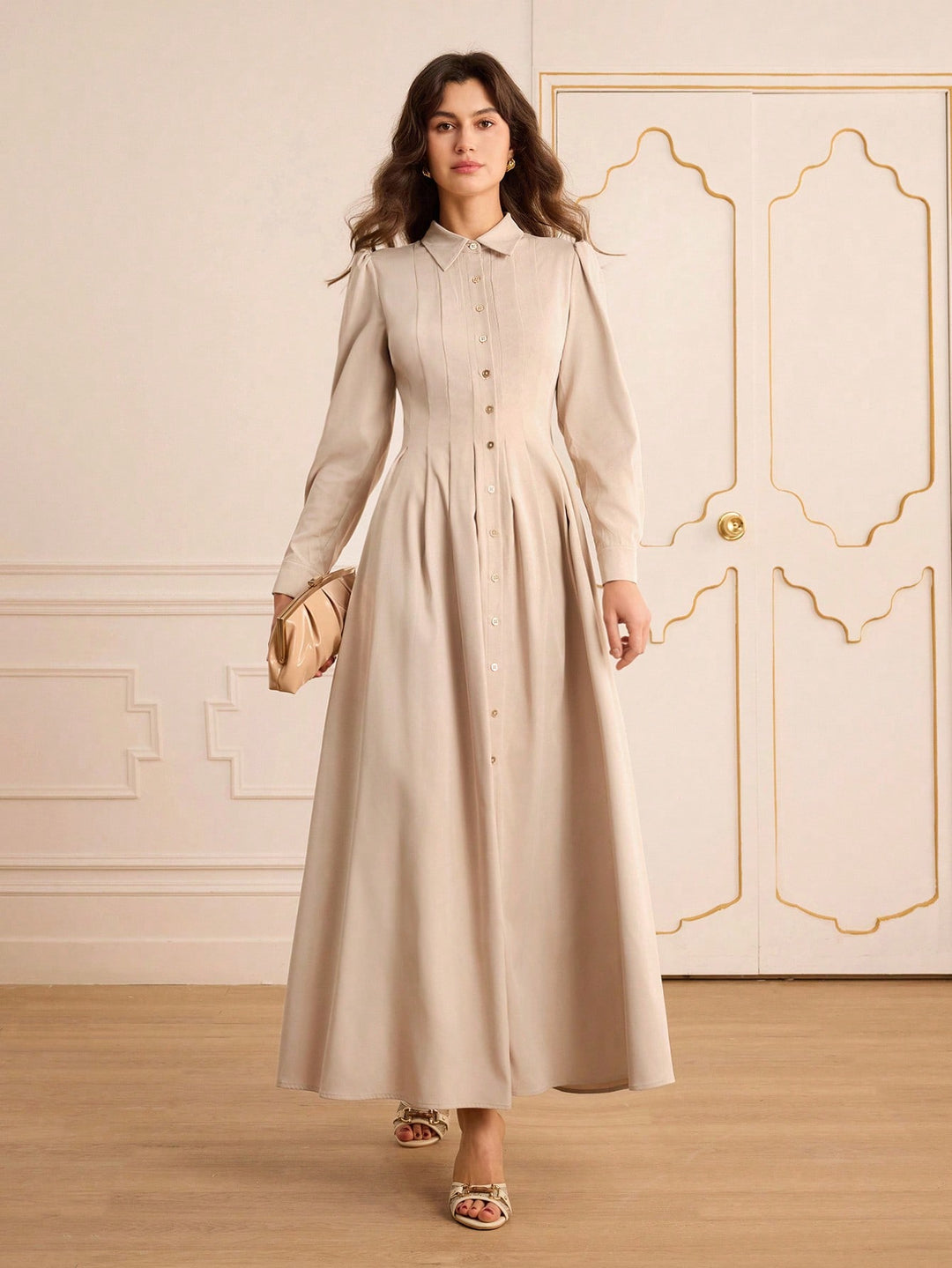Rochie maxi SHEIN, kaki