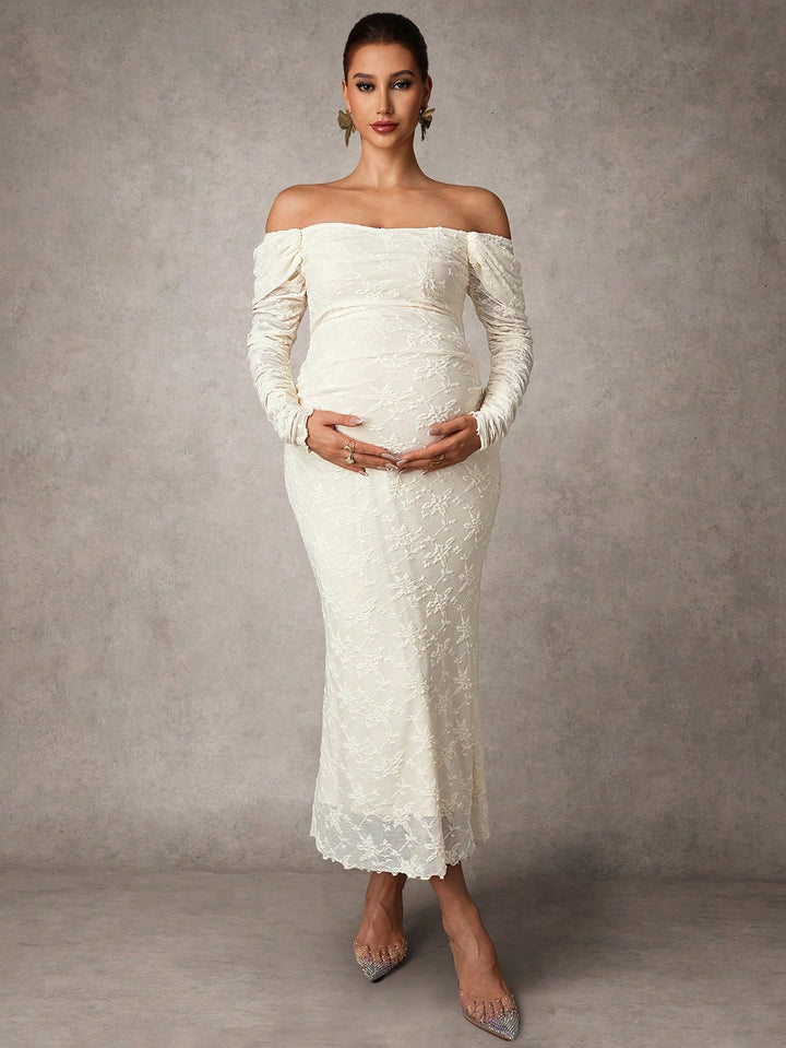 Rochie maxi SHEIN, crem