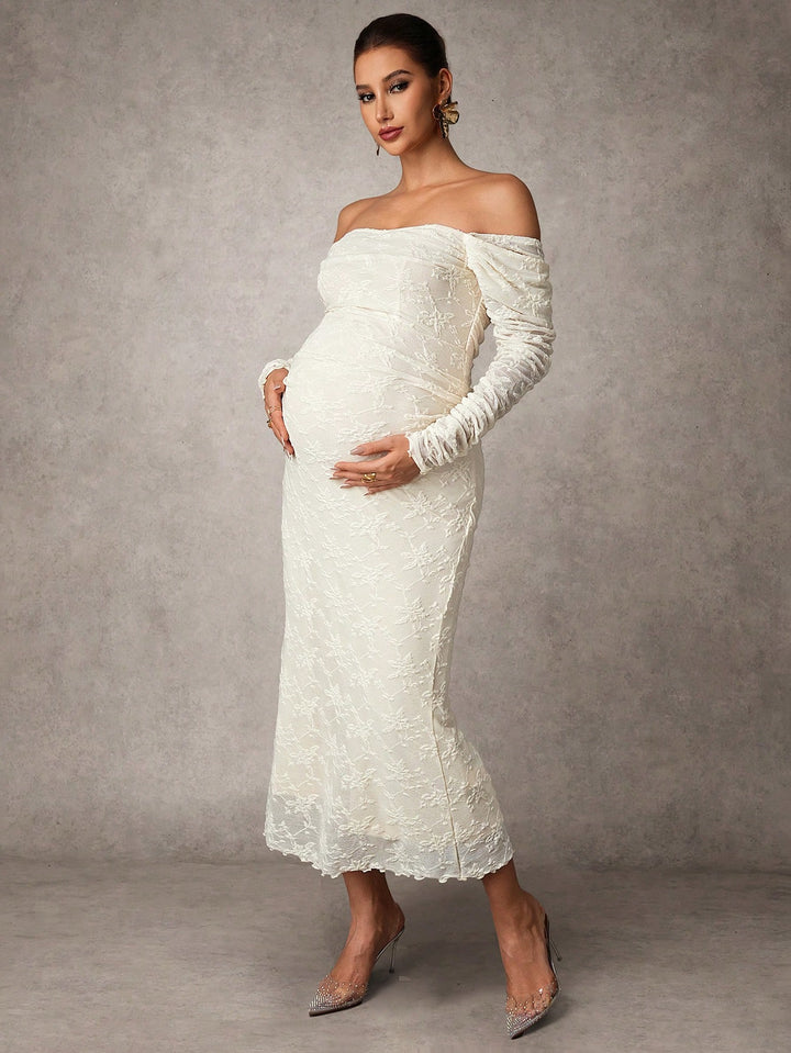 Rochie maxi SHEIN, crem