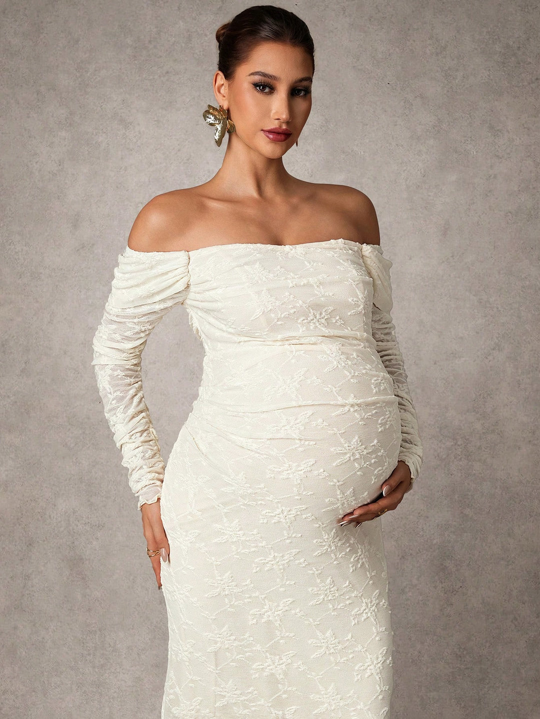 Rochie maxi SHEIN, crem