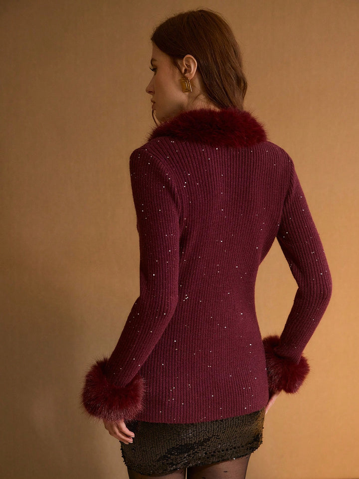 Cardigan SHEIN, vișiniu