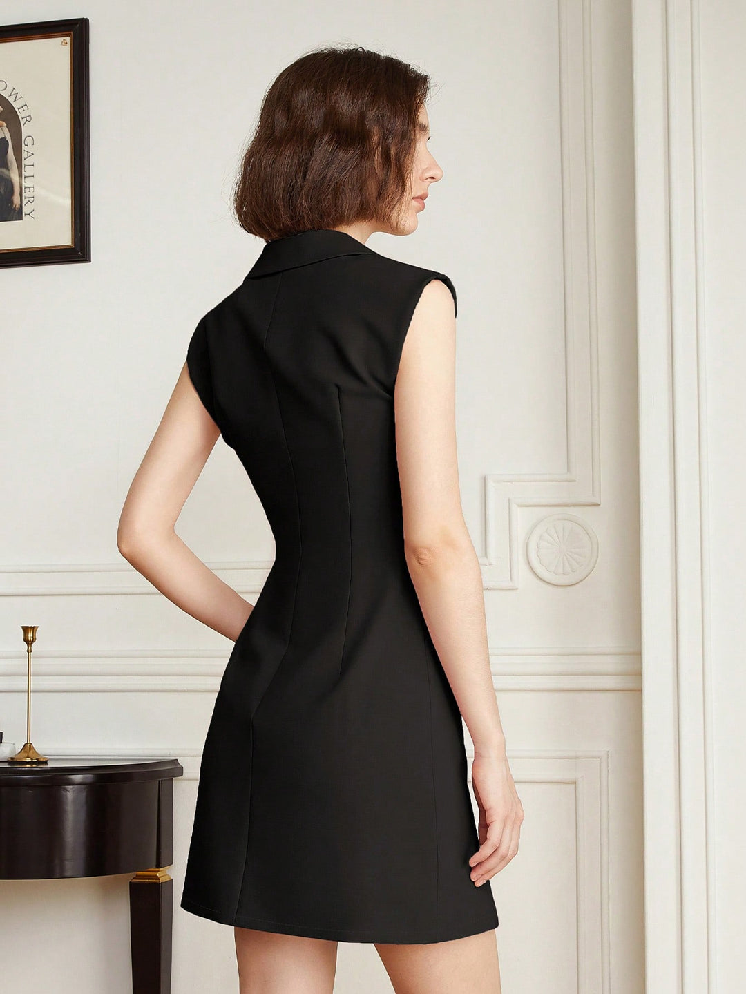 Rochie de petrecere fără mâneci SHEIN, negru