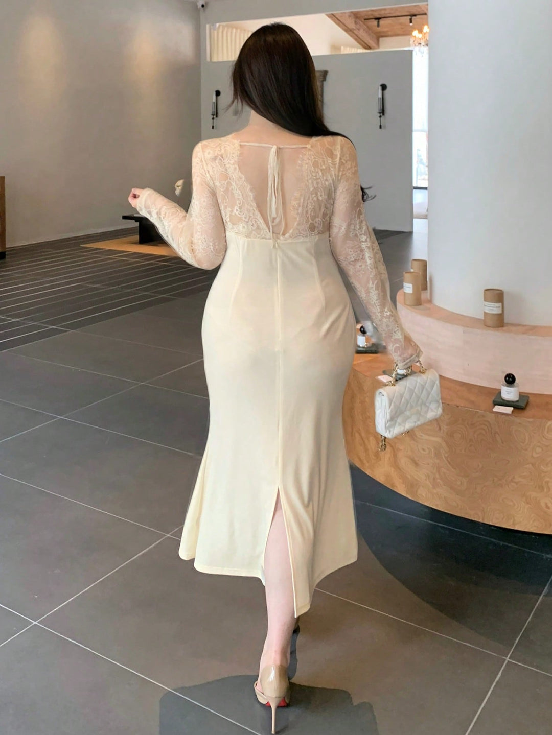 Rochie midi SHEIN, crem