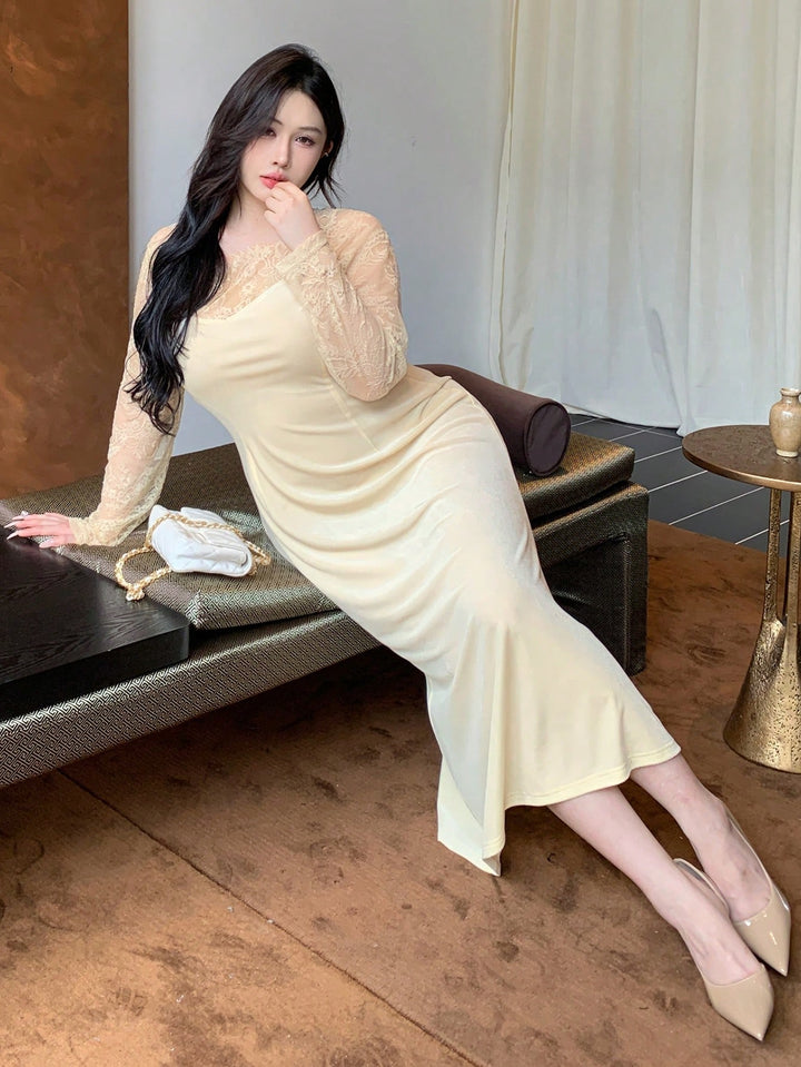 Rochie midi SHEIN, crem