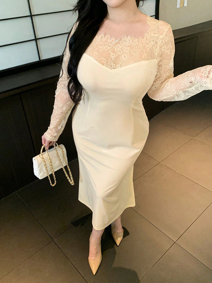 Rochie midi SHEIN, crem