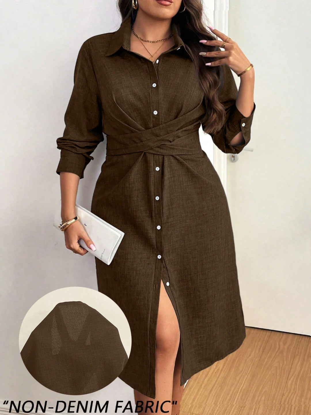 Rochie midi SHEIN, maro