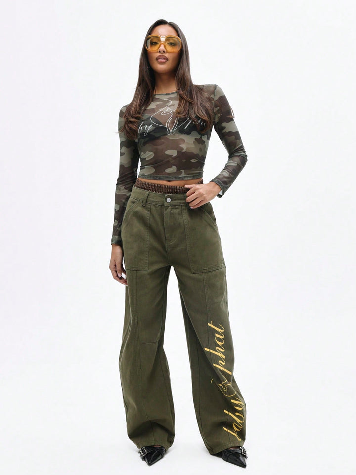 Top SHEIN, kaki