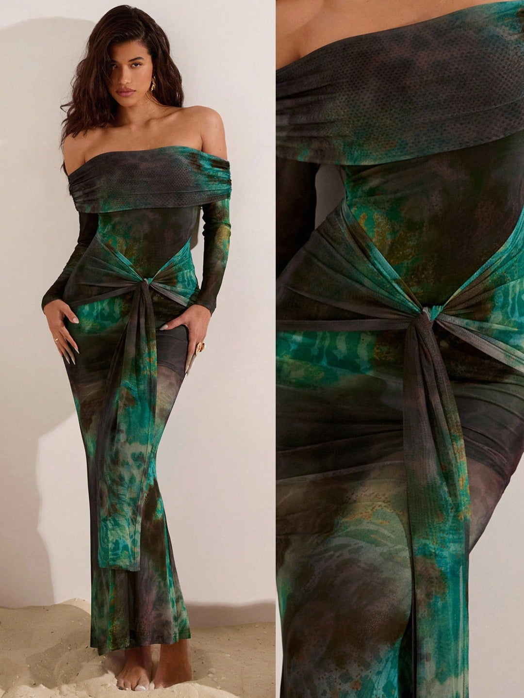Rochie maxi SHEIN, verde
