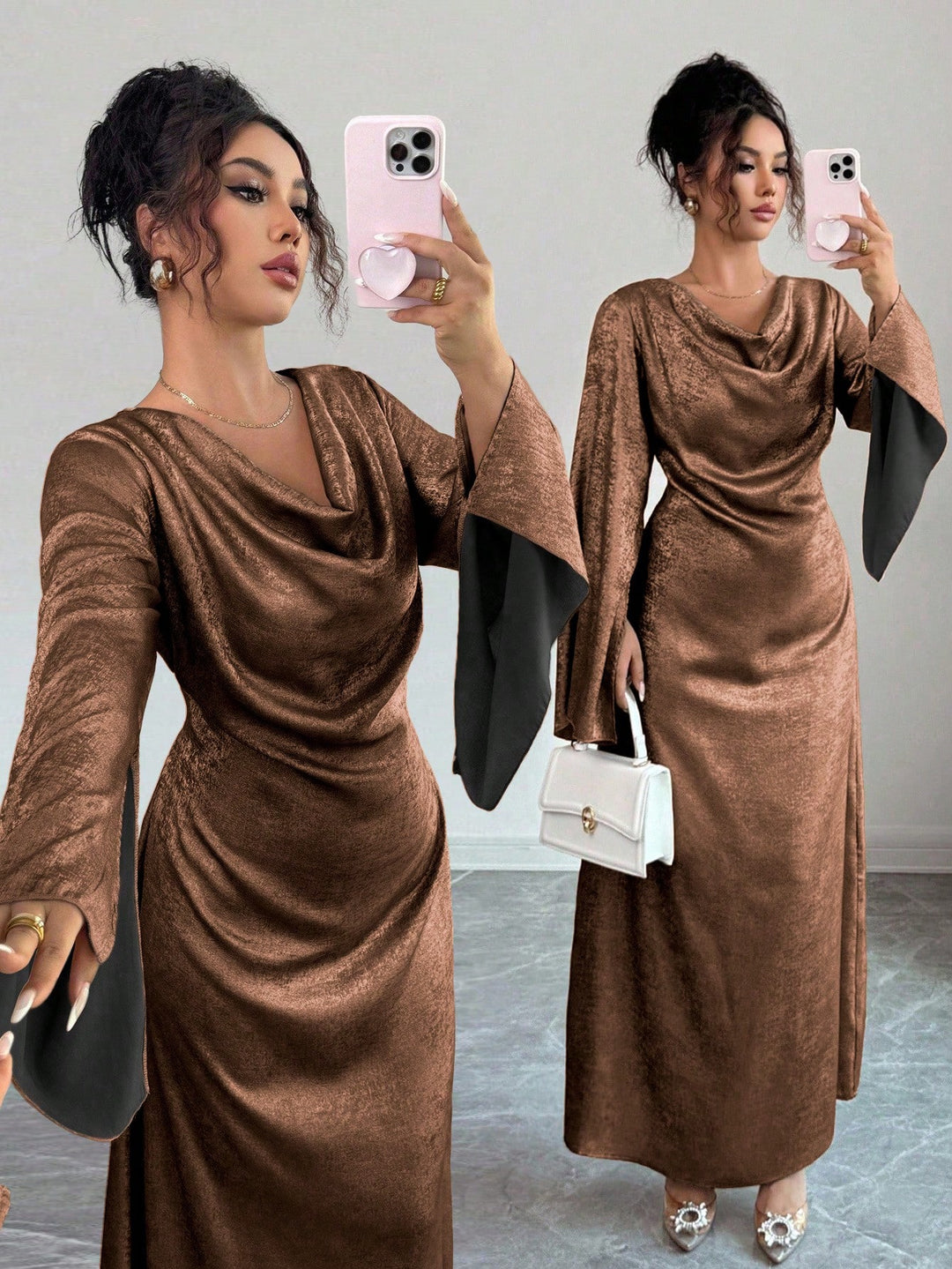 Rochie maxi SHEIN, maro