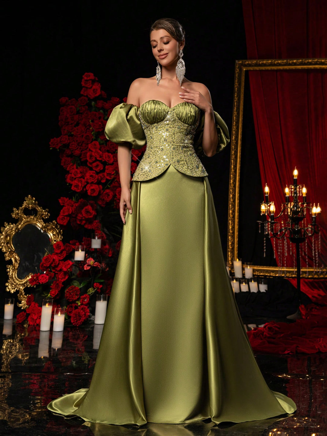 Rochie SHEIN, kaki