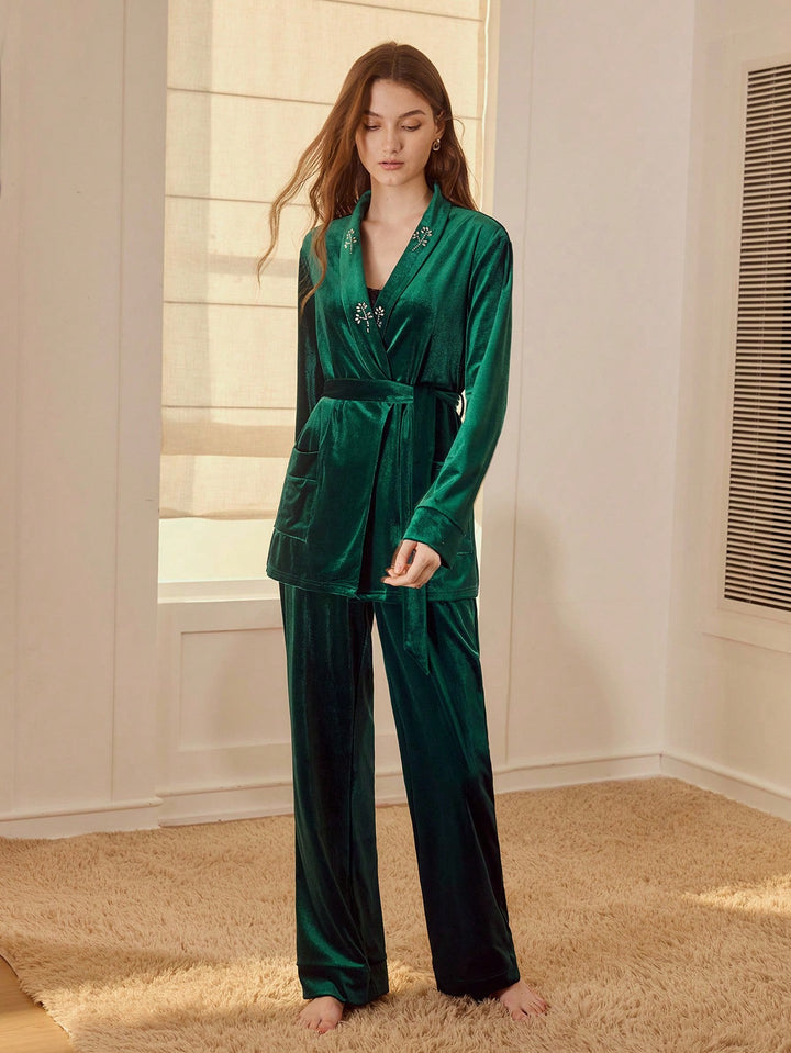 Compleu pijamale SHEIN, verde