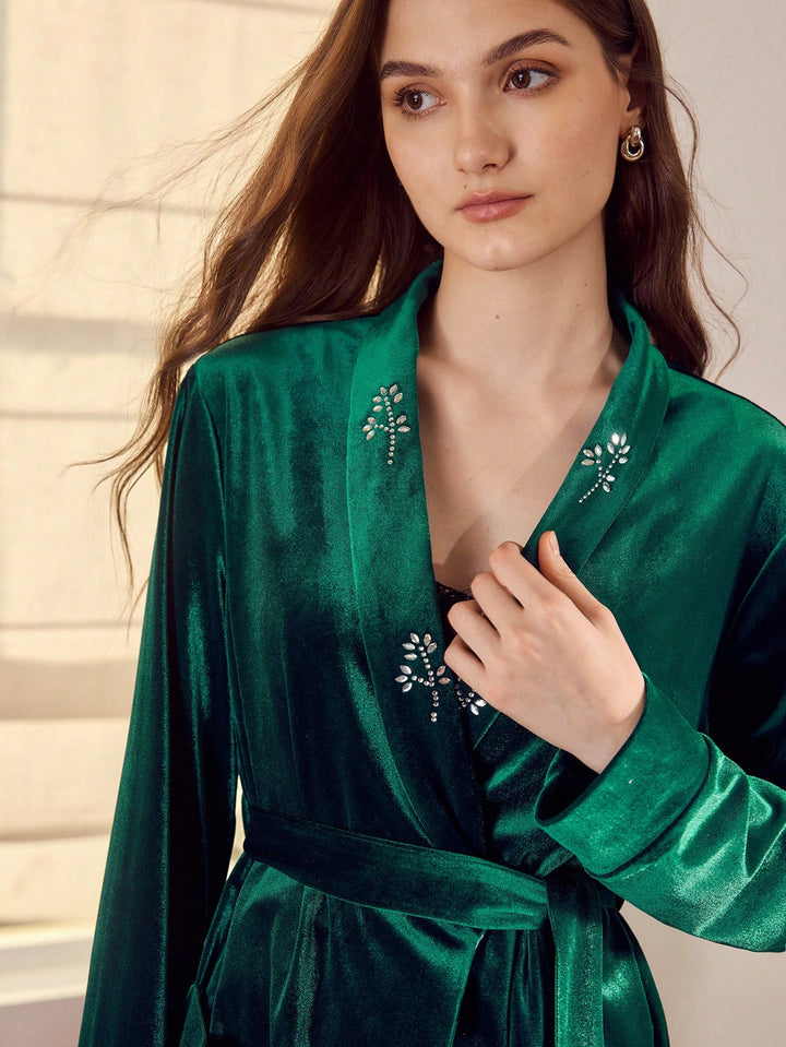 Compleu pijamale SHEIN, verde
