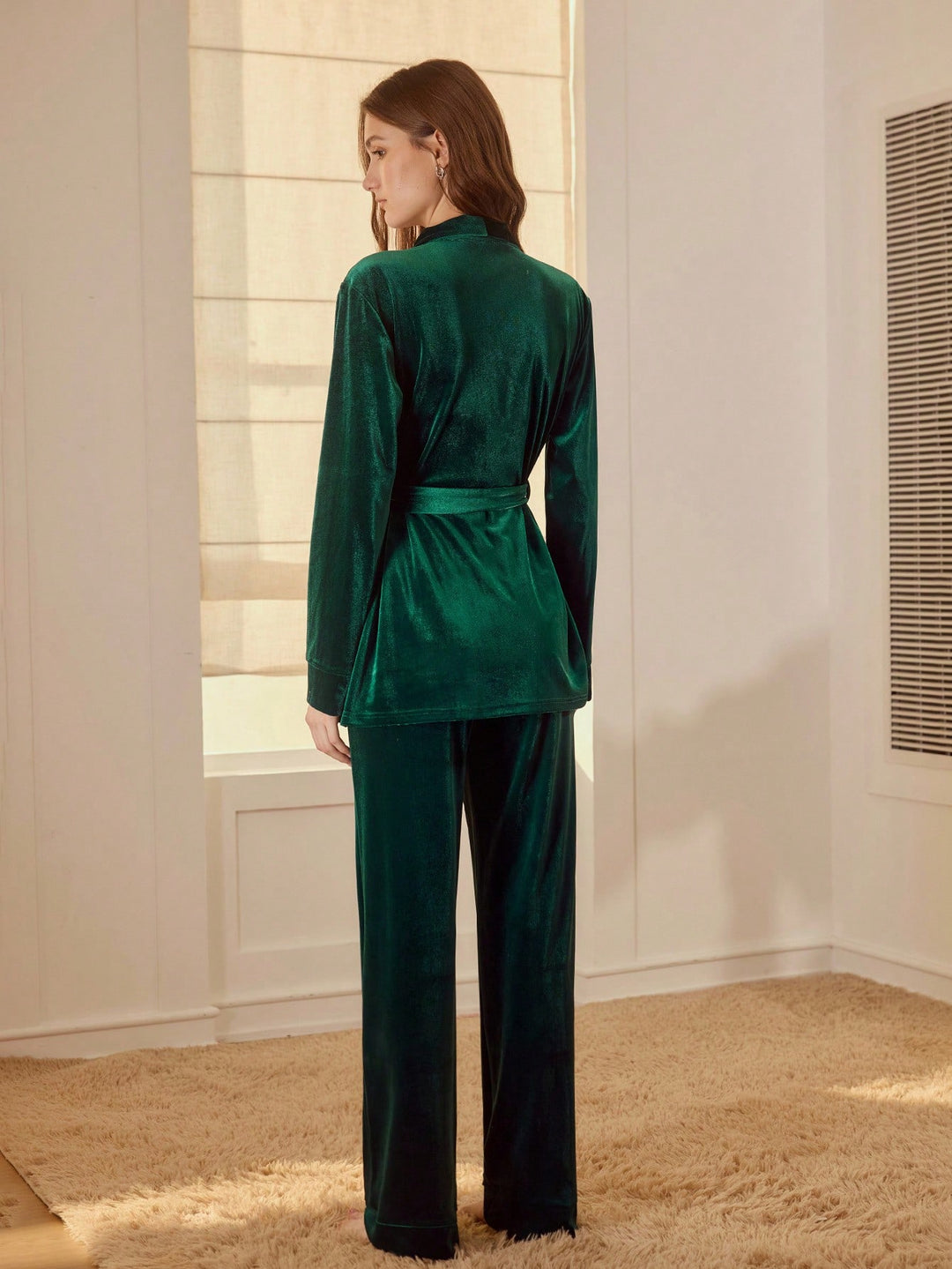 Compleu pijamale SHEIN, verde