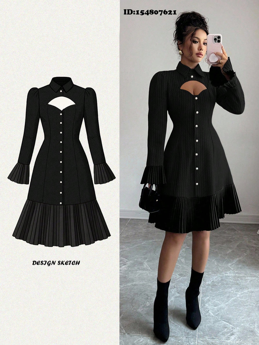 Rochie scurtă SHEIN, negru